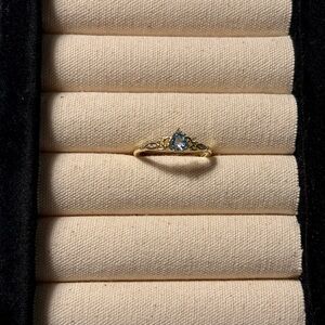 Elegant Golden and Blue Stone Ring